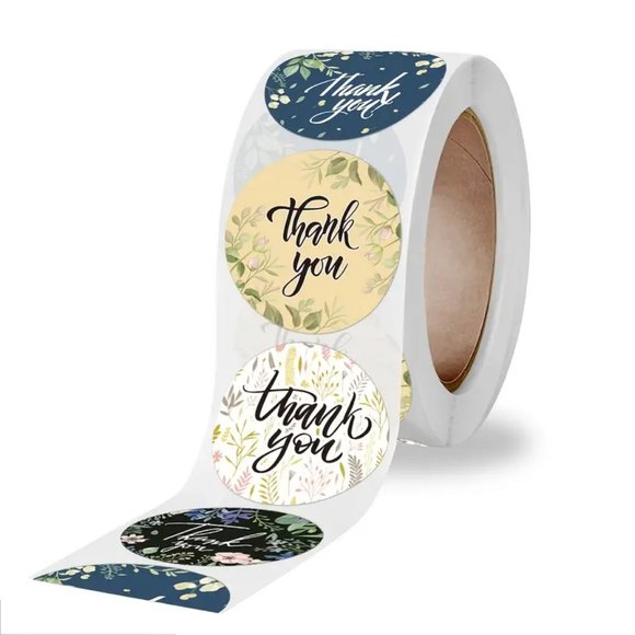 500 Thank You Colorful Stickers - Picture 2 of 3